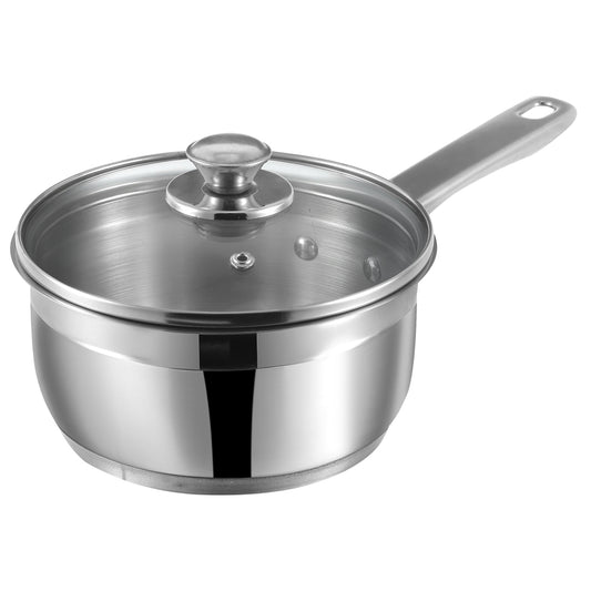 Vinod Two Tone Saucepan Stainless Steel - Sleek Modern Design with Glass Lid | Vinod Cookware