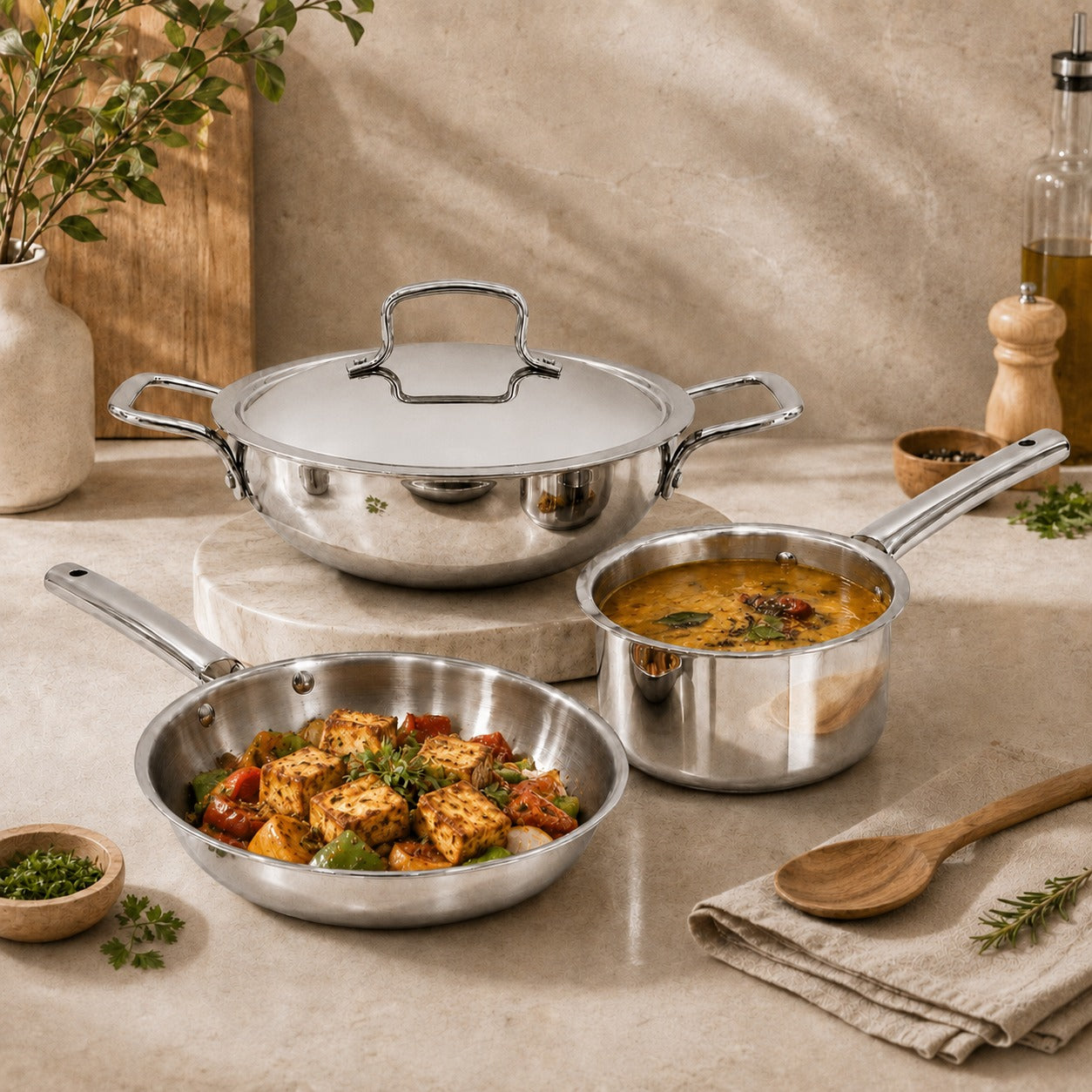 Vinod Grandior Triply Sets - (Induction Friendly)