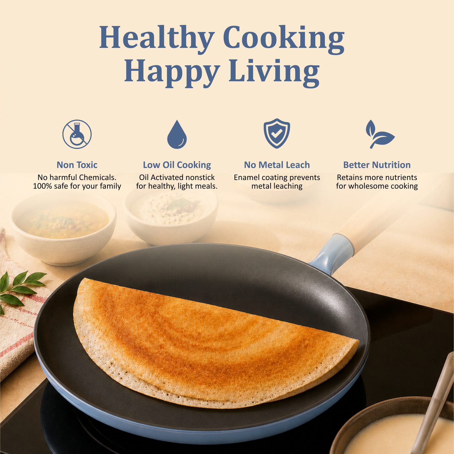 Vinod Cast Iron Freya Dosa Tawa - 28 cm