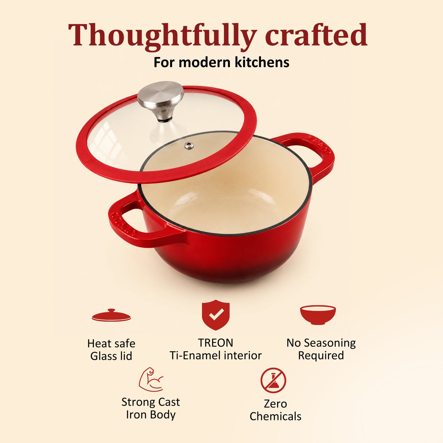 Vinod Cast Iron Freya Sauce Pot - 20 cm