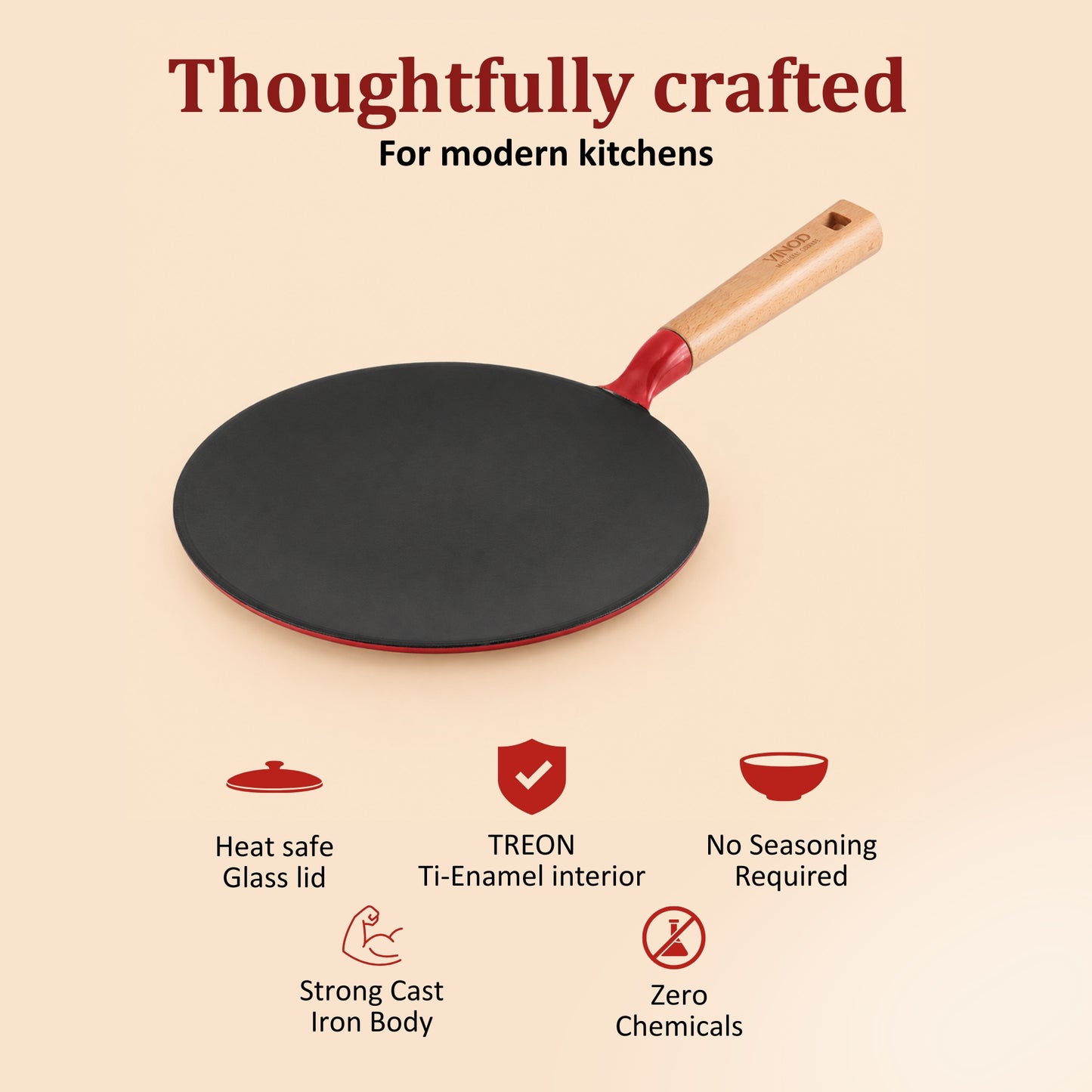 Vinod Cast Iron Freya Roti Tawa - 26 cm