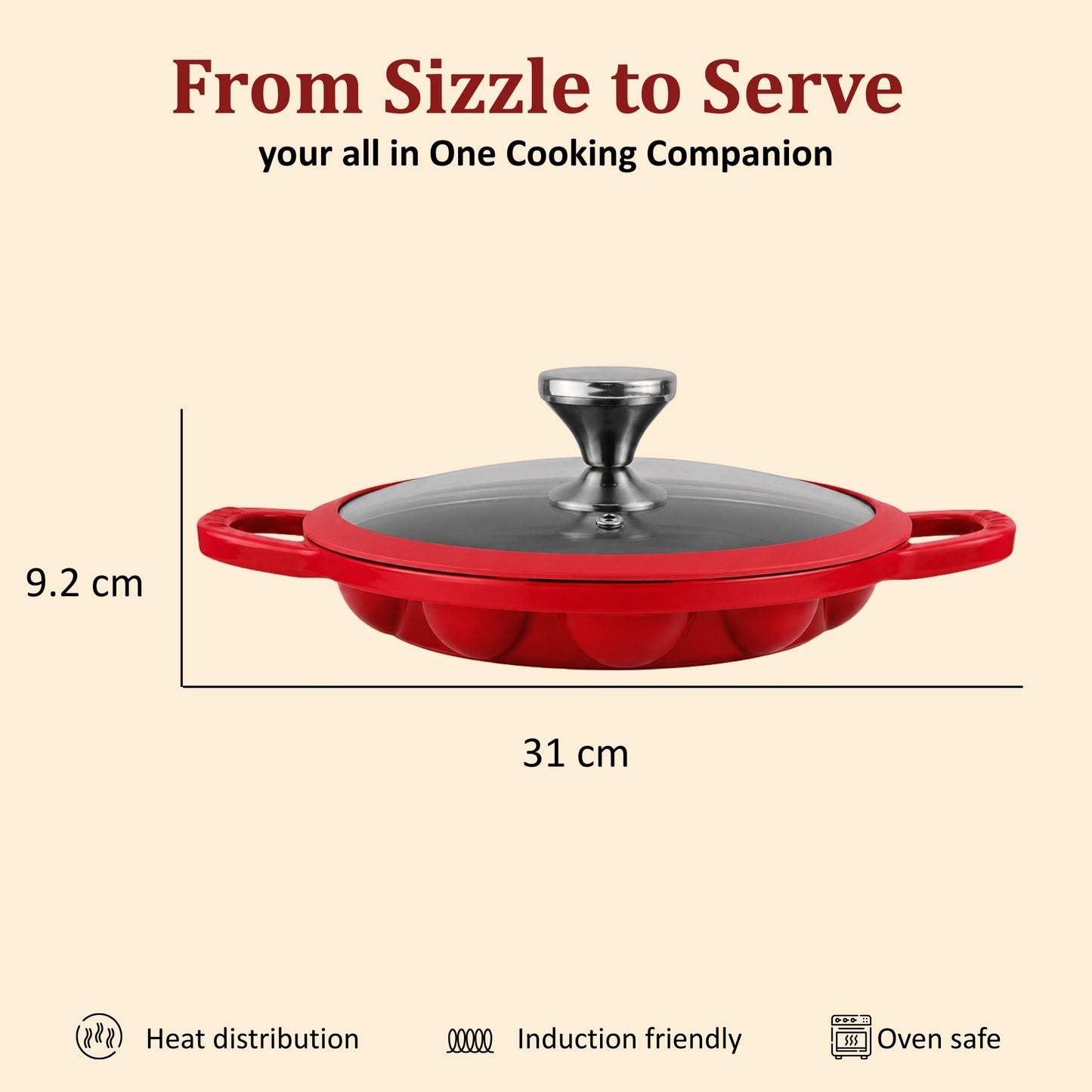 Vinod Cast Iron Freya Appam Pan - 22 cm