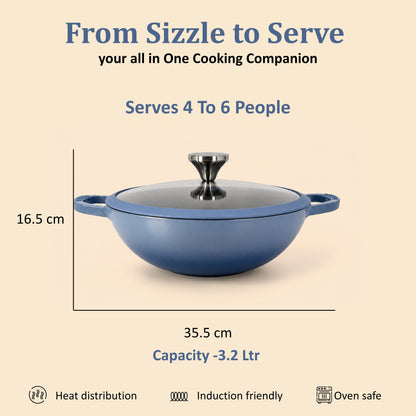 Vinod Cast Iron Freya Kadai