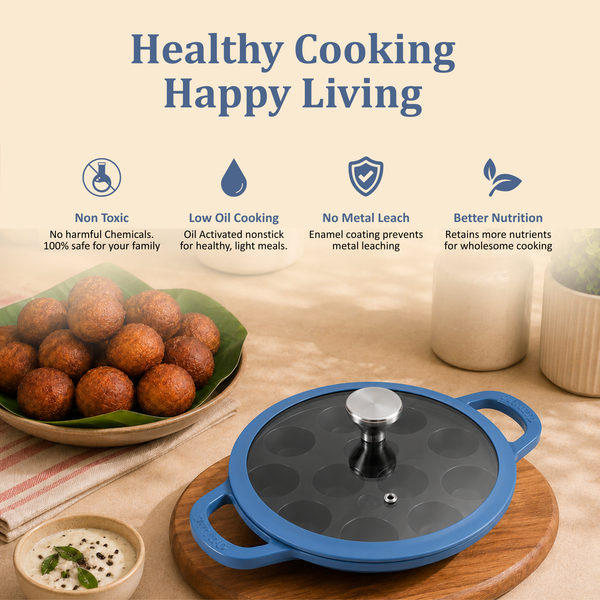 Vinod Cast Iron Freya Appam Pan - 22 cm
