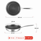 Vinod Platinum Triply Stainless Steel SAS Pro FryPan (Induction Friendly)