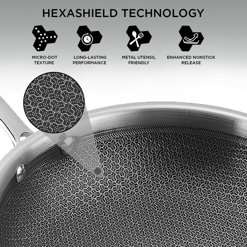 Vinod Platinum Triply SAS Pro Frypan - HexaShield Technology | Vinod Cookware India