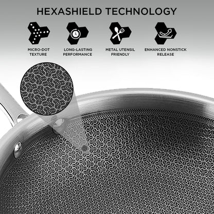 Vinod Platinum Triply SAS Pro Frypan - HexaShield Technology | Vinod Cookware India