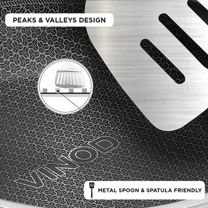 Vinod Platinum Triply SAS Pro Frypan - With Spoon and Spatula | Vinod Cookware India