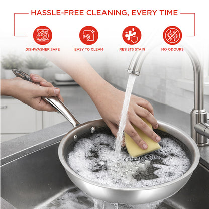 Vinod Platinum Triply SAS Pro Frypan - Easy Clean Coating | Vinod Cookware India
