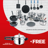 Vinod Cookware Kitchen In The Box Cookware Set - 25 Pieces + Free Pressure Cooker