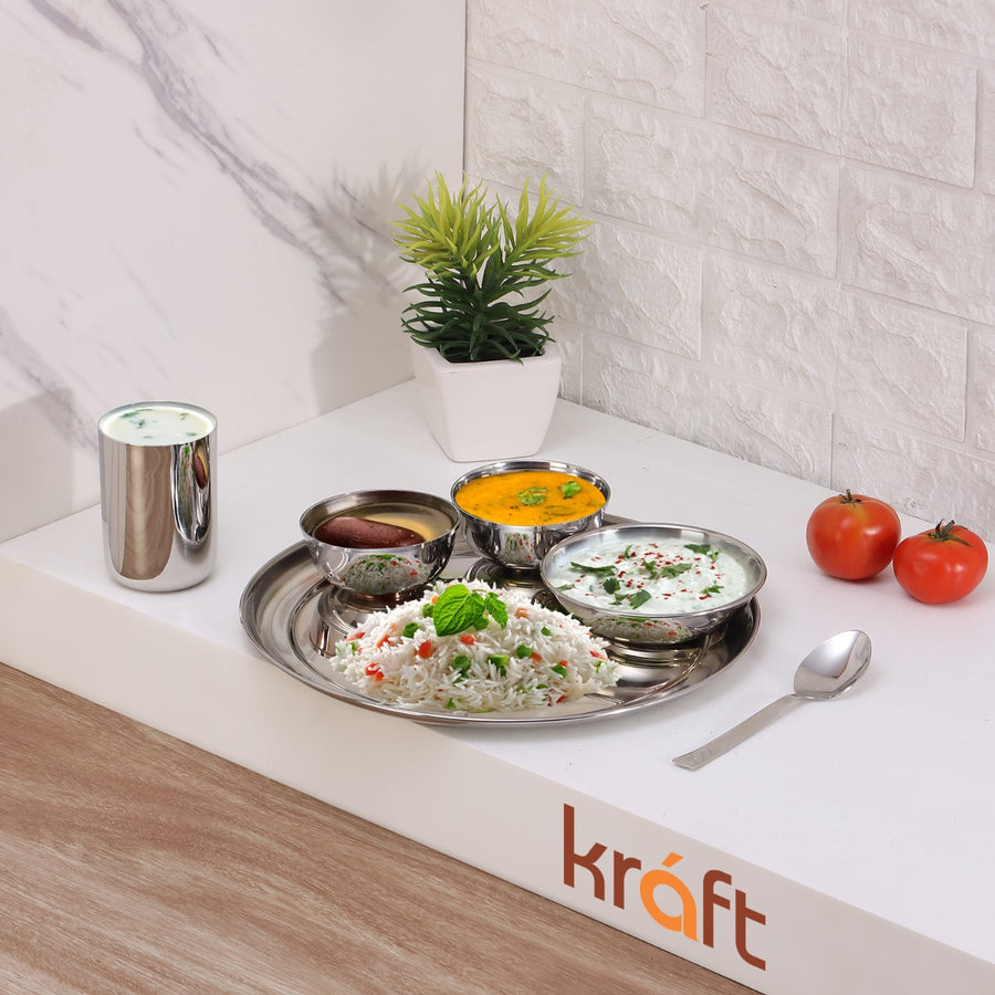 Shop for Stainless Steel Dinner Sets Online ꟾ Kraft Serveware Vinod