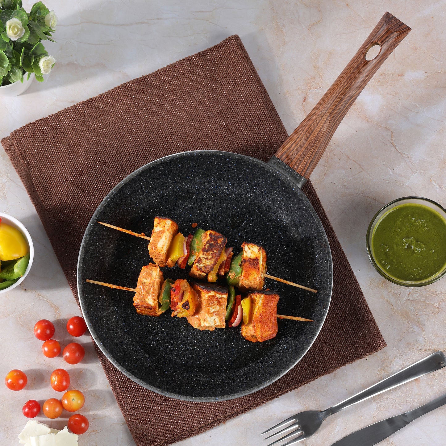 Zest Plus Die Cast Aluminium Non-Stick Frypan 22cm 24cm - Induction Friendly | Vinod Cookware