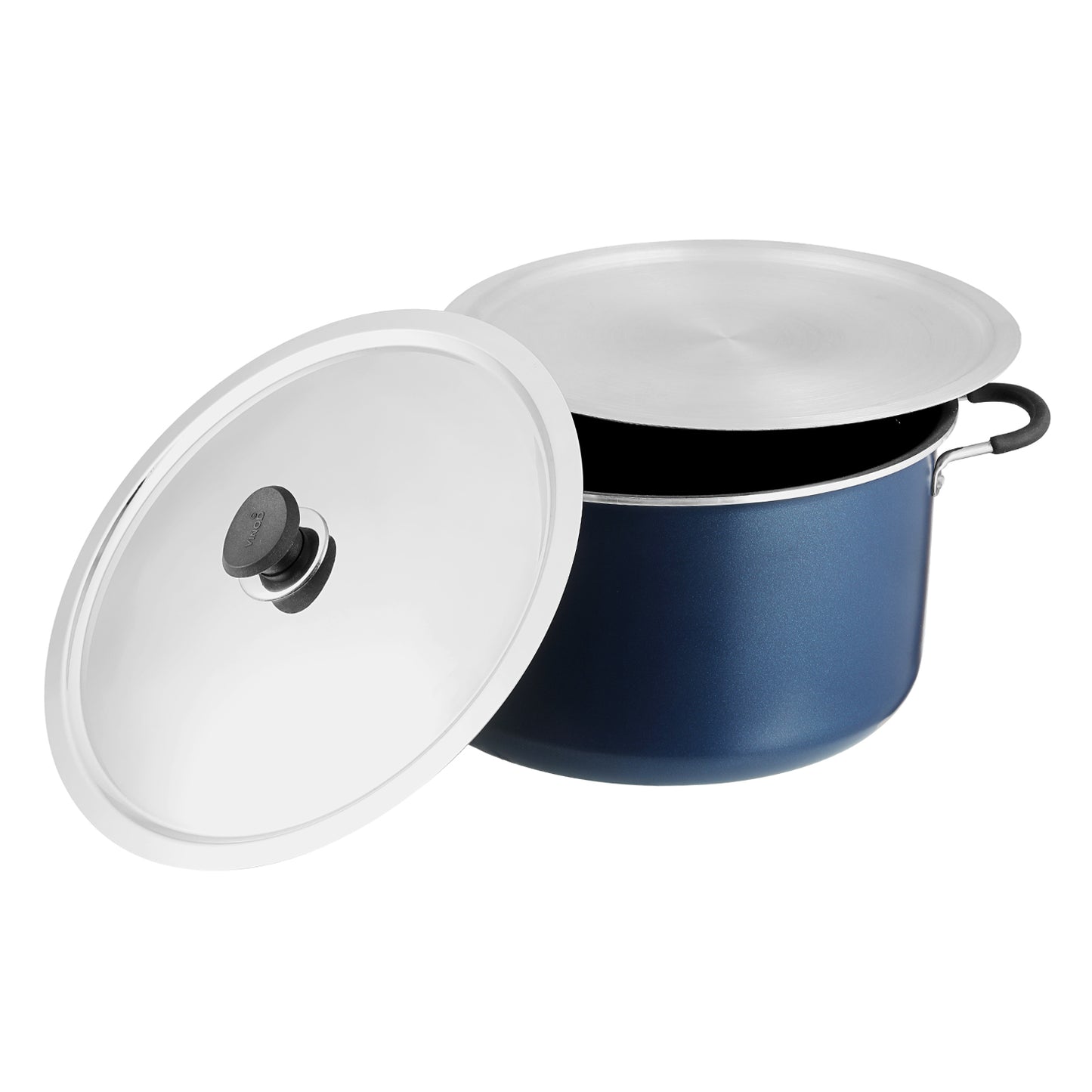 vinod nonstick biryani pot with removable stainless steel lid and side handles, ideal for versatile everyday cooking.