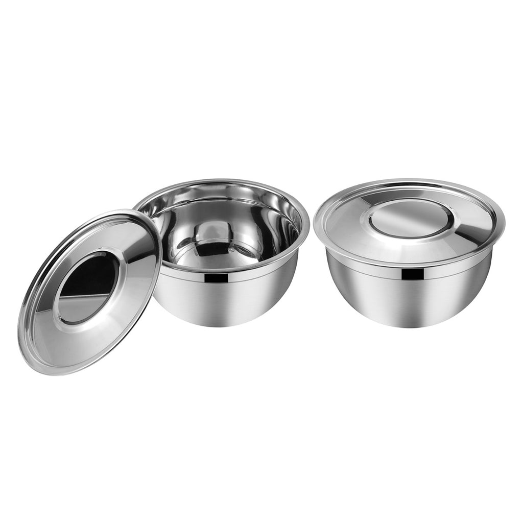 Kraft Stainless Steel Serving Bowl Set of 2 pcs with Stainless Steel