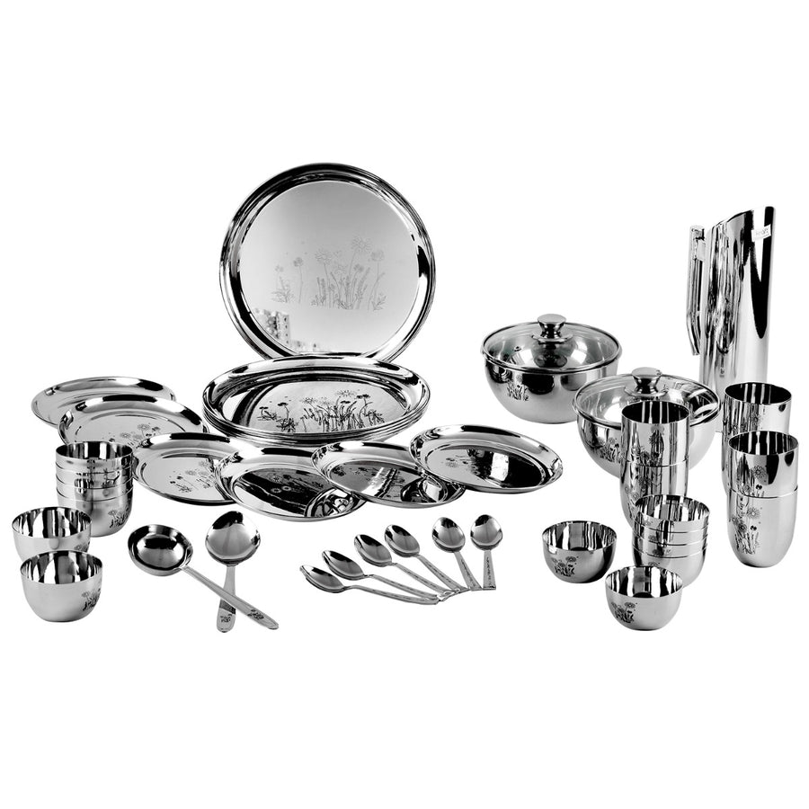 Shop for Stainless Steel Dinner Sets Online ꟾ Kraft Serveware Vinod Cookware India Pvt. Ltd.
