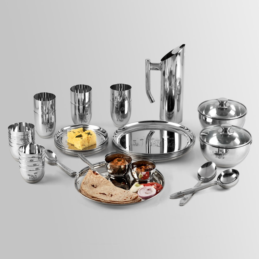 Shop for Stainless Steel Dinner Sets Online ꟾ Kraft Serveware Vinod