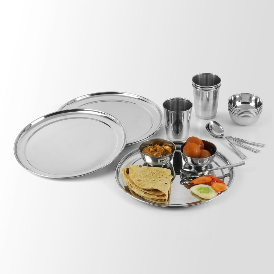 Shop for Stainless Steel Dinner Sets Online ꟾ Kraft Serveware Vinod