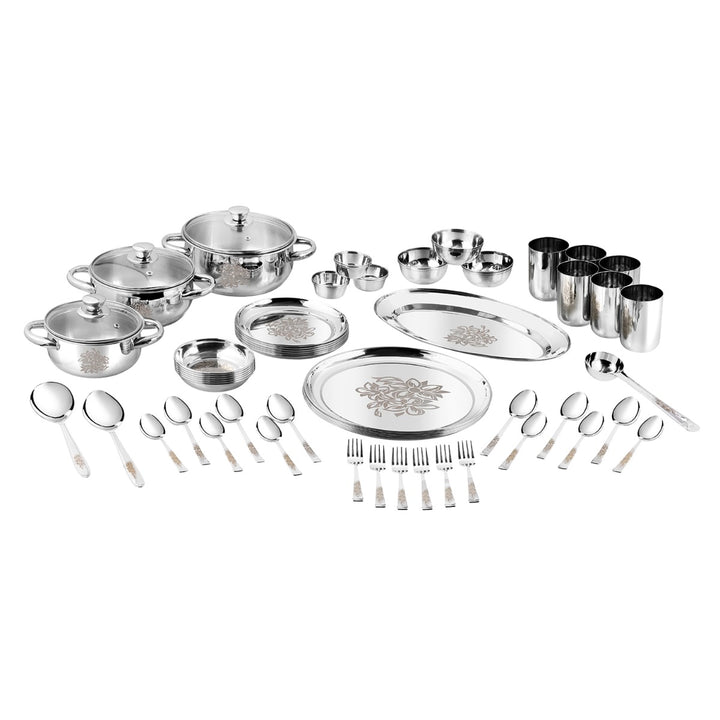Shop for Stainless Steel Dinner Sets Online ꟾ Kraft Serveware Vinod