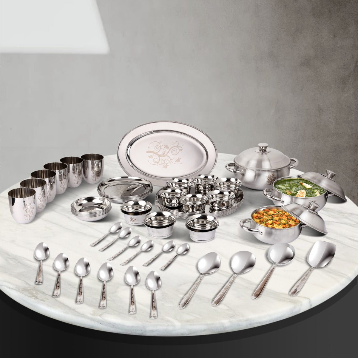 Vinod Stainless Steel Dinner Set Rate Vinod 101 Pcs Stainless