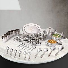 Kraft Stainlesss Steel Tulip Dinner Set 51 pc