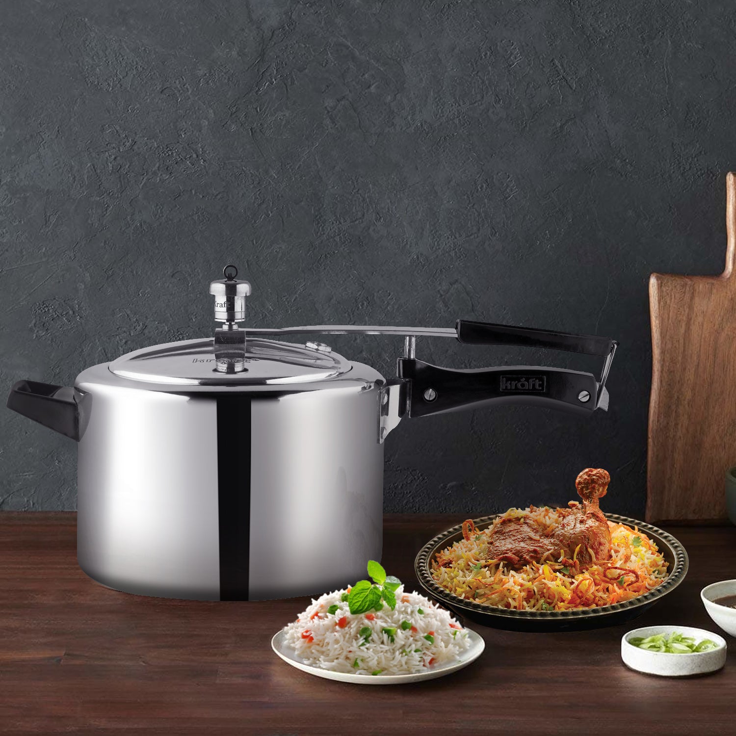 Kraft Aluminum Classic Inner Lid Pressure Cooker (Induction